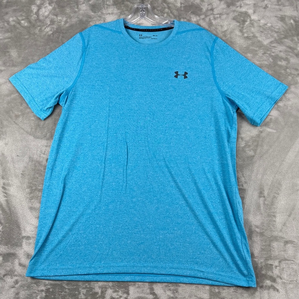 Under Armour Mens HeatGear Threadborne Siro Blue Heather Loose T-Shirt Size M